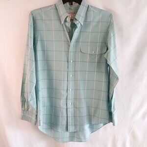 Oakton Ltd Button Down Relaxed Fit Green Men Shirt 15.5 34/35